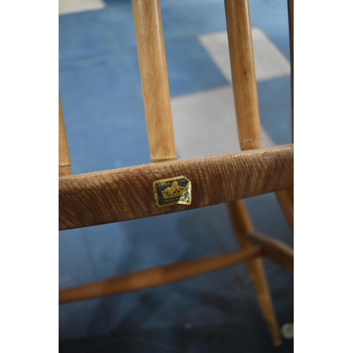 553 - A Set of Six Ercol Hoop Back Quaker Dining Chairs, In Need of Some Attention