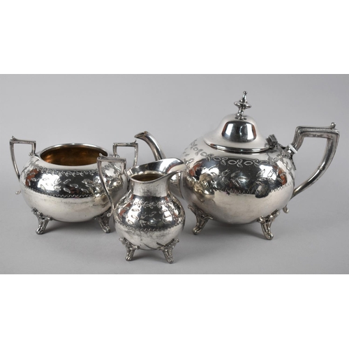 35 - An Edwardian Three Piece Silver Plated Tea Service