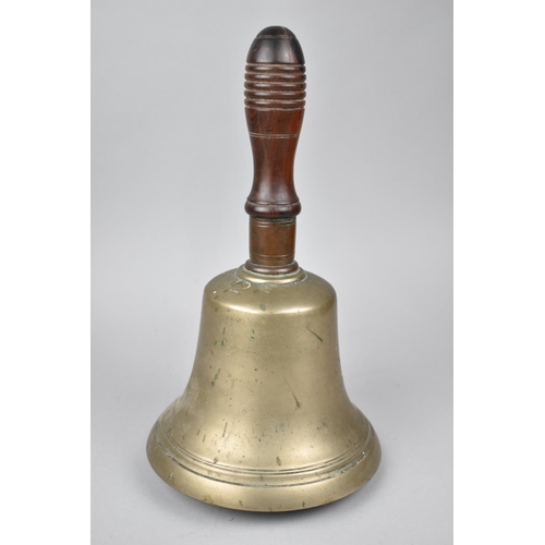 42 - A Vintage Hand Bell with Turned Wooden Handle, 30cms High