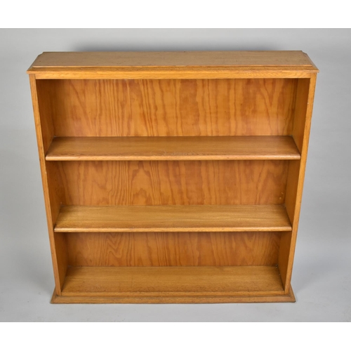 46 - A Mid 20th Century Oak Three Shelf Open Bookcase, 103cms Wide