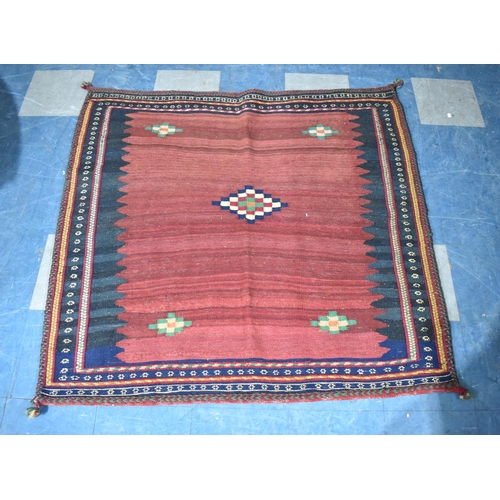 510 - An Antique Persian Handmade Kashkuli Kelim, 132x142cm