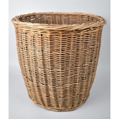 108 - A Vintage Wicker Waste Paper Bin, 37cms Diameter and 35cms High