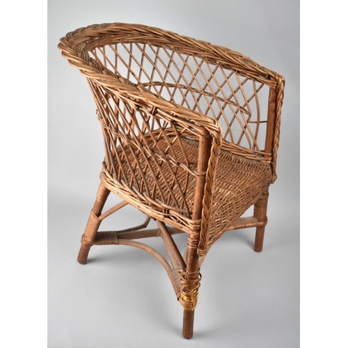 109 - A Vintage Wicker Childs Tub Armchair