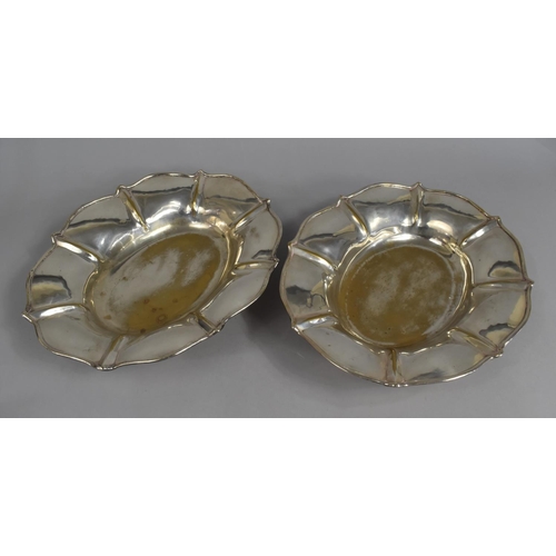 121 - A Pair of Oval Silver Plated Bowls, Each 35cms Wide