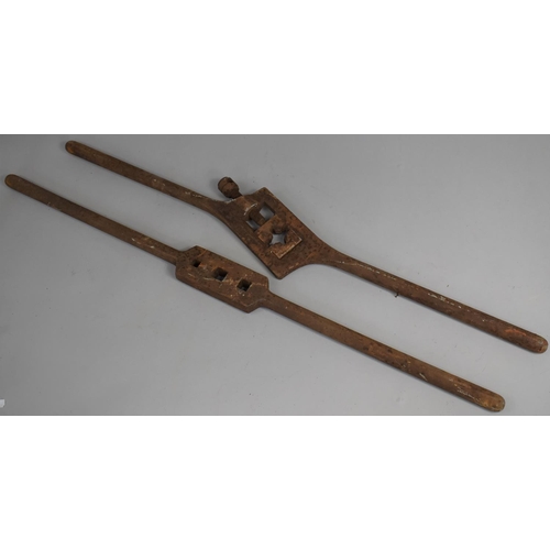 138 - Of Railway Interest: Two Vintage Large Tap and Die, 103cm Long