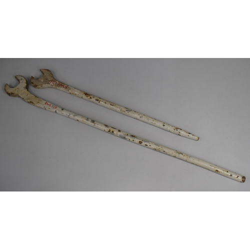 139 - Of Railway Interest: Two Heavy Long Handled Iron Spanners, the Longest 103cm