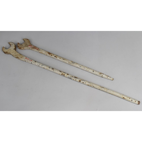 139 - Of Railway Interest: Two Heavy Long Handled Iron Spanners, the Longest 103cm