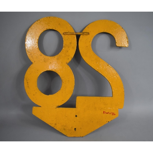 141 - A Vintage Yellow Painted Speed Restriction Sign, 28, 60cm high