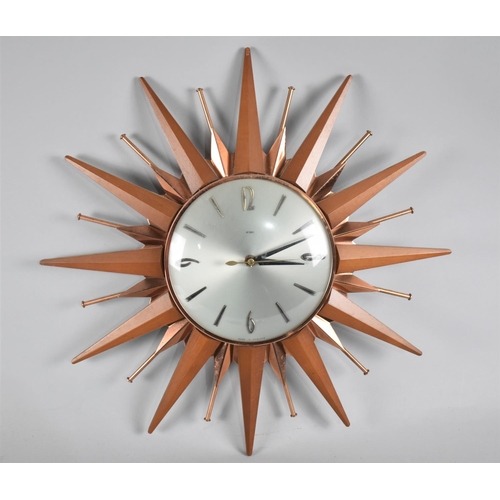 A Mid 20th Century Metamec Starburst Wall Clock with Battery Movement ...