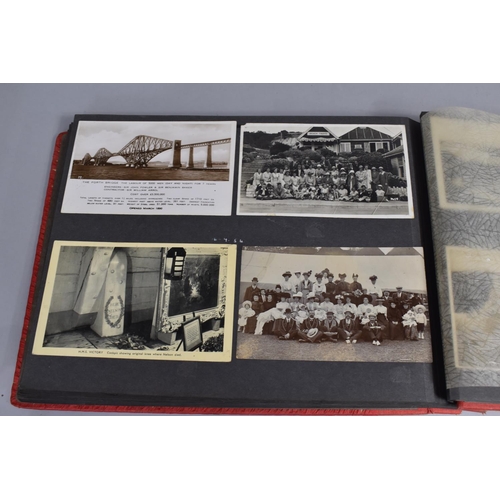 153 - A Collection of Edwardian and Later Postcards Glued Into Mid 20th Century Album