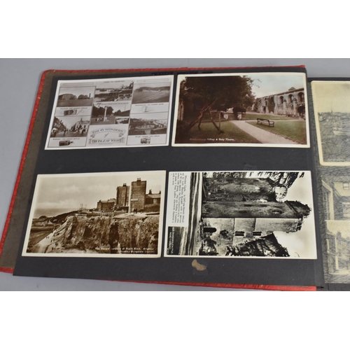 153 - A Collection of Edwardian and Later Postcards Glued Into Mid 20th Century Album