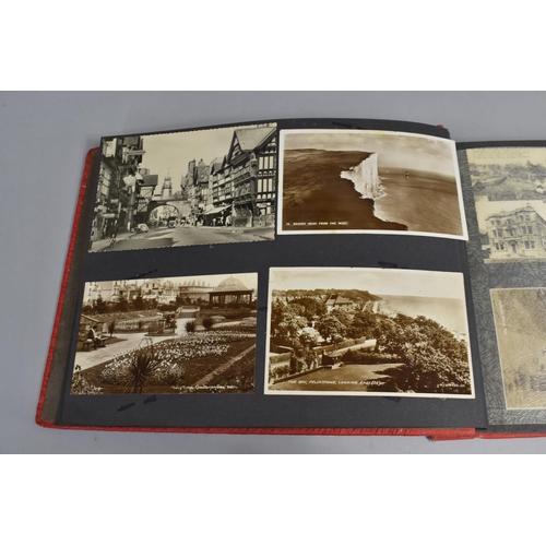 153 - A Collection of Edwardian and Later Postcards Glued Into Mid 20th Century Album