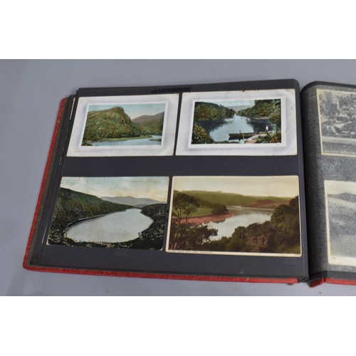 153 - A Collection of Edwardian and Later Postcards Glued Into Mid 20th Century Album