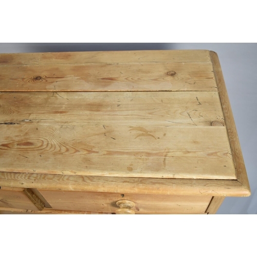 165 - A Stripped Pine Bedroom Chest of Two Short and Three Long Drawers, 100cm wide