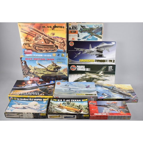 229 - A Collection of Airfix, Heller, Condor and other Model Kits, Fighter Aircraft and Tanks