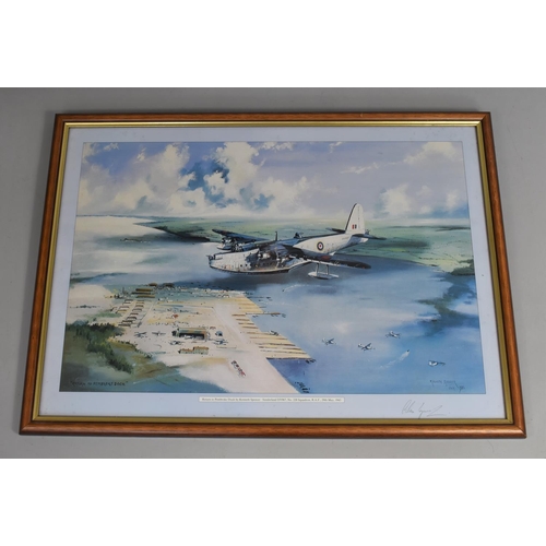 300 - A Framed Print, Return to Pembroke Dock by Kenneth Spencer-Sunderland DV967, NO.228 Squadron, R.A.F,... 