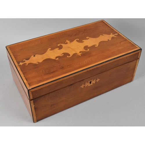 241 - A Reproduction Inlaid Work Box with Removable Tray, 36cm wide