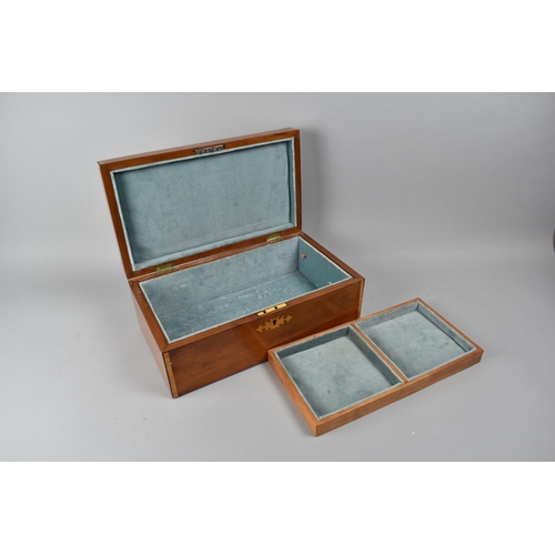 241 - A Reproduction Inlaid Work Box with Removable Tray, 36cm wide