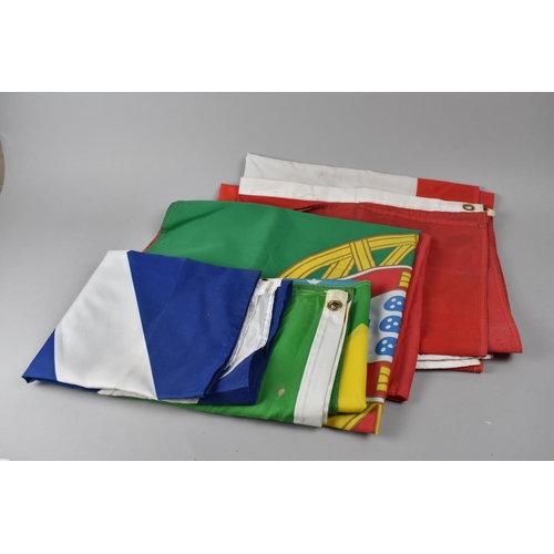 242 - A Collection of Five Modern National Flags for England, Scotland, Switzerland, Portugal and Brazil