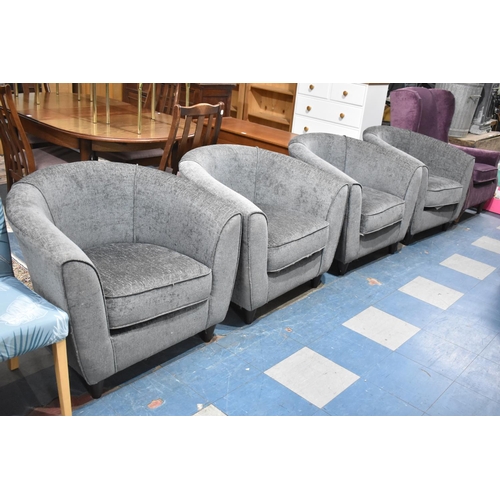 516 - A Set of Four Modern Upholstered Tub Armchairs