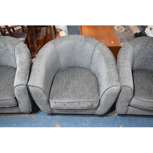 516 - A Set of Four Modern Upholstered Tub Armchairs