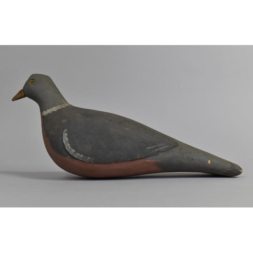 102 - A Carved Wooden Pigeon Decoy, 33cms Long