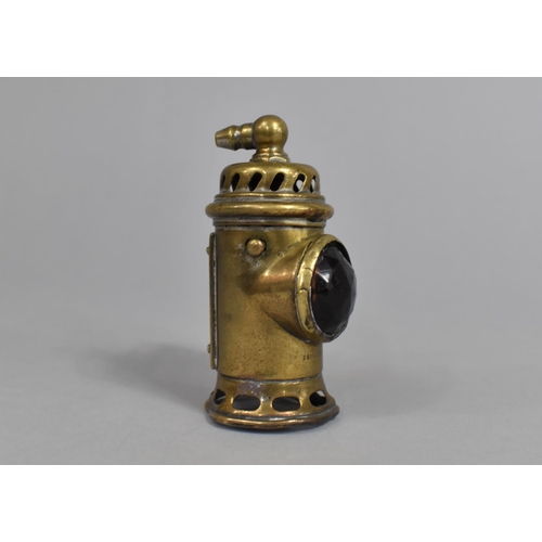 12 - A Miniature 19th Century Brass Model of a Ships Port Light, 8cms High