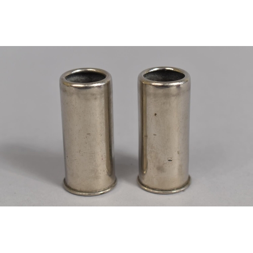 167 - A Pair of Silver Plated Twelve Bore Shotgun Cartridge Bases