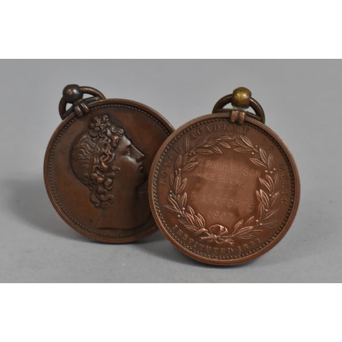 174 - Two Bronze Medals for The Royal Academy of Music, Pianoforte 1907 and Violin 1928