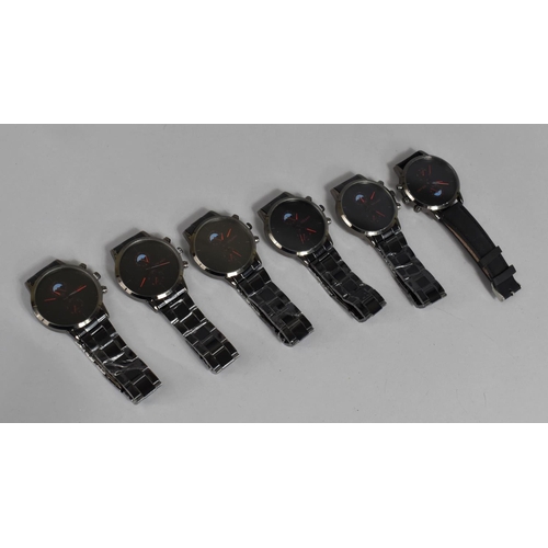 465 - A Collection of Six Black Faced Yolako Watches