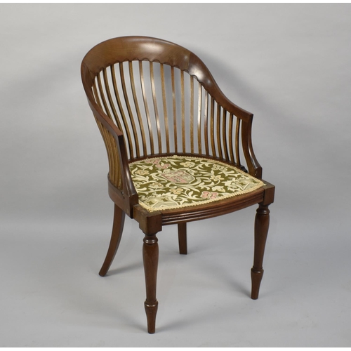 608 - An Edwardian Ladies Armchair with tapestry Seat