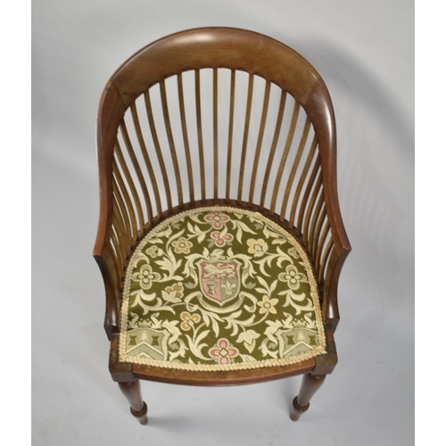 608 - An Edwardian Ladies Armchair with tapestry Seat