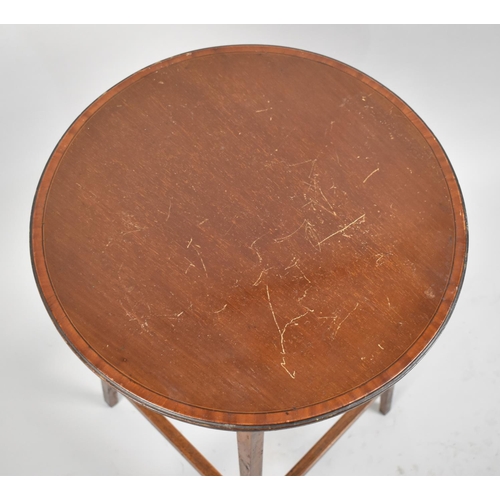 63 - An Edwardian Circular Topped Mahogany Occasional Table, 44cms Wide