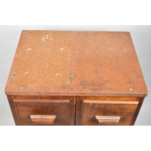 105 - A Workshop Chest, Formed From Two Banks of Three Drawers, Probably From a Desk, 51cms Wide