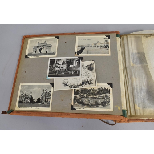 124 - A Vintage Leather Bound Photograph Album Containing Military Photos of Tour in India