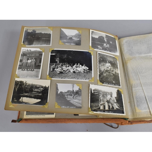 124 - A Vintage Leather Bound Photograph Album Containing Military Photos of Tour in India