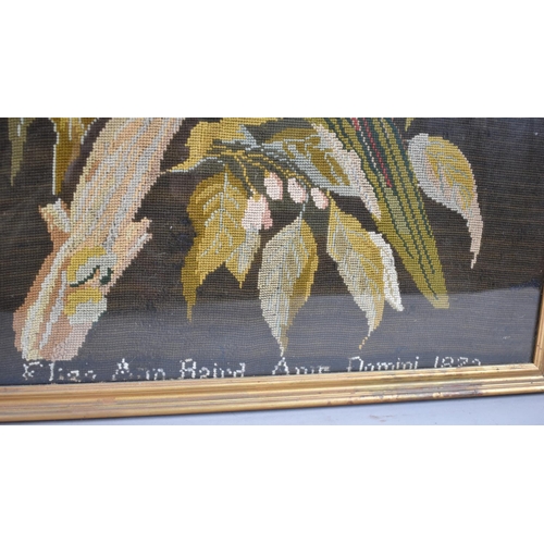 126 - A Gilt Framed 19th Century Tapestry by Eliza Ann Baird, 1872, 51x62cms