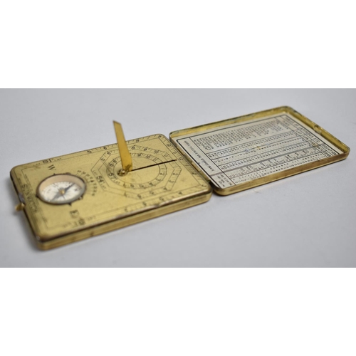 13 - An Edwardian Sunwatch Compass and Sundial, by The Ansonia Clock Company, Circa 1920 with Hinged Gnom... 