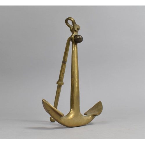 36 - A Brass Model of a Ships Anchor, 20cms Long