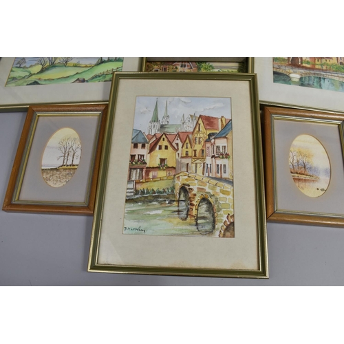 585 - A Collection of Various Framed Watercolours Etc