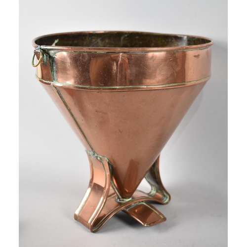 63 - A Large Late 19th Century Copper Beer Funnel, 27cms High and 26cms Diameter