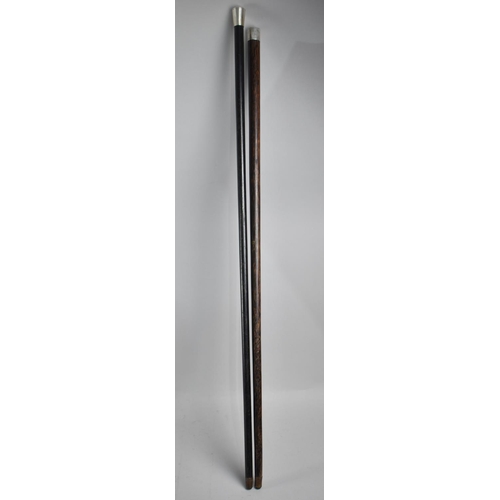 88 - Two Vintage Ebonized Silver Topped Walking Canes