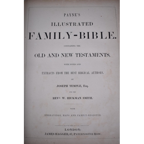 100 - A Leather Bound Family Bible, Paynes, Illustrated with Engravings, Maps and Family Register, Printed... 