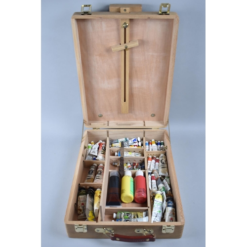 111 - A Modern Artists Paint Box incorporating Easel and Containing Paints Etc, 33cm by 46cms