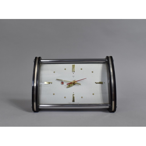 124 - A Mid 20th Century Mantle Clock with Clockwork Movement, 19cm wide