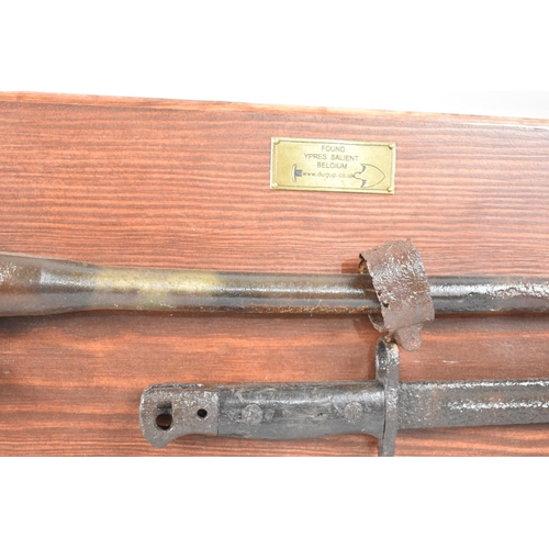 139 - A WWI Relic ?, Lee Enfield Rifle and Unrelated Bayonet as was excavated in Ypres