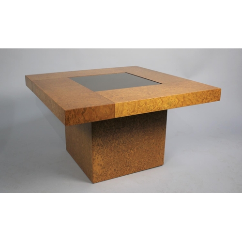 163 - A Modern Faux Burr Wood Square Coffee Table, 70cm