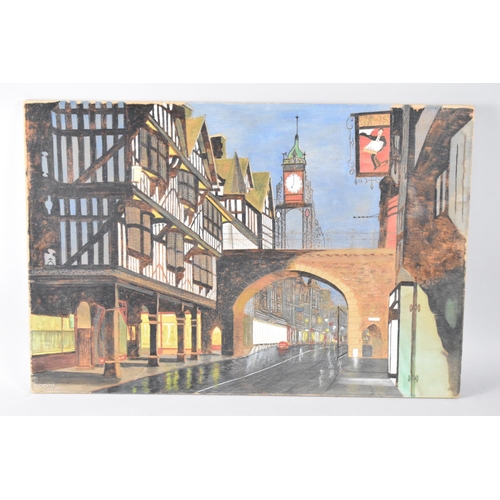 183 - A Coloured Woodburn of Eastgate, Chester by H Richardson, 62x42cm