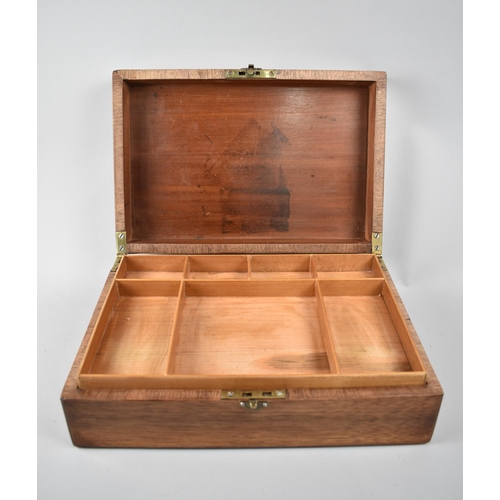 3 - A Late 19th/Early 20th Century Work Box with Hinged Lid and Fitted removable Inner Tray, 35cms Wide