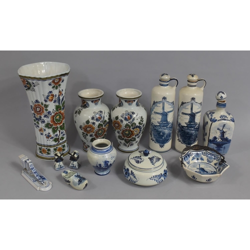 481 - A Collection of Various Blue and White and Polychromed Delft